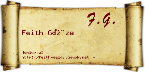 Feith Géza névjegykártya