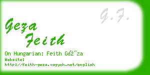 geza feith business card